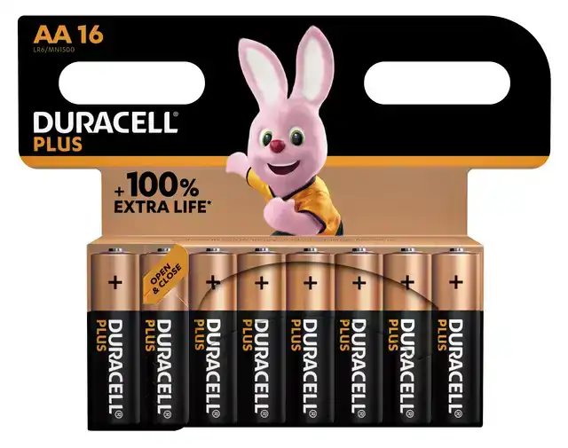 BATTERIJ DURACELL PLUS AA 16ST