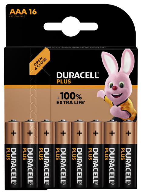 BATTERIJ DURACELL PLUS AAA 16ST