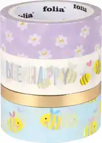 WASHI TAPE FOLIA HOTFOIL BEES 15MMX5M