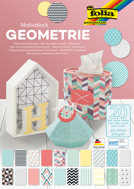 PAPIERBLOK FOLIA GEOMETRIE 24X34CM