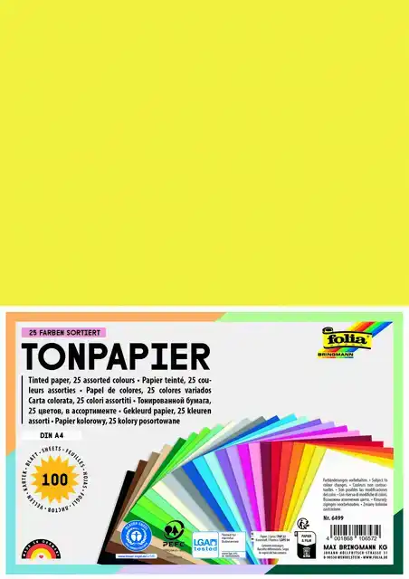 KNUTSELPAPIER FOLIA A4 100VEL 25