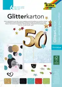 GLITTERKARTON FOLIA 174X245MM 6VEL