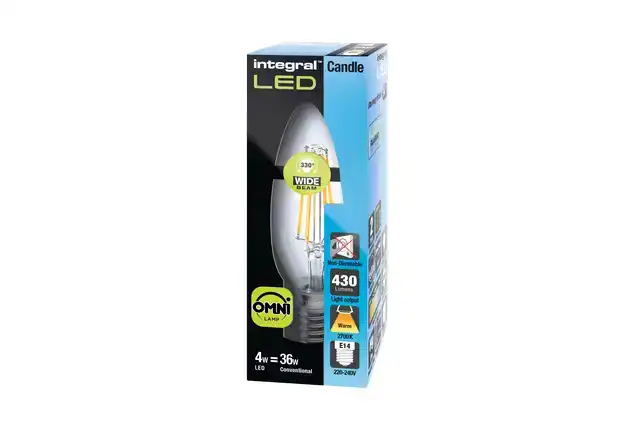 LEDLAMP INTEGRAL E14 2700K WARM WIT 4W