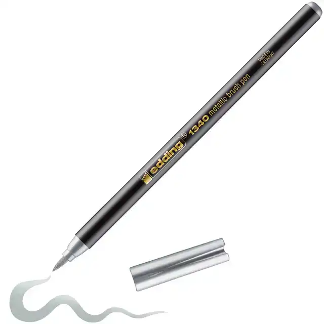 BRUSHPEN EDDING 1340 METALLIC ZILVER