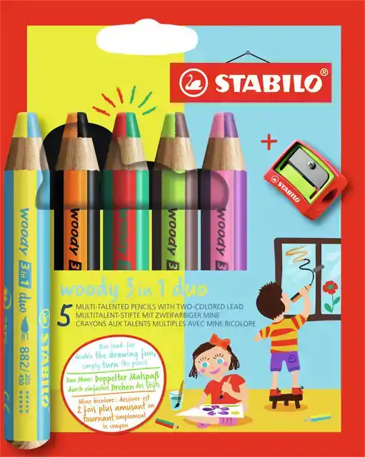 KLEURPOTLOOD STABILO 882 WOODY 3 IN 1