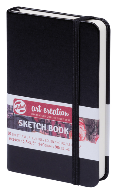 SCHETSBOEK TAC 9X14 140G FSC# ZWART