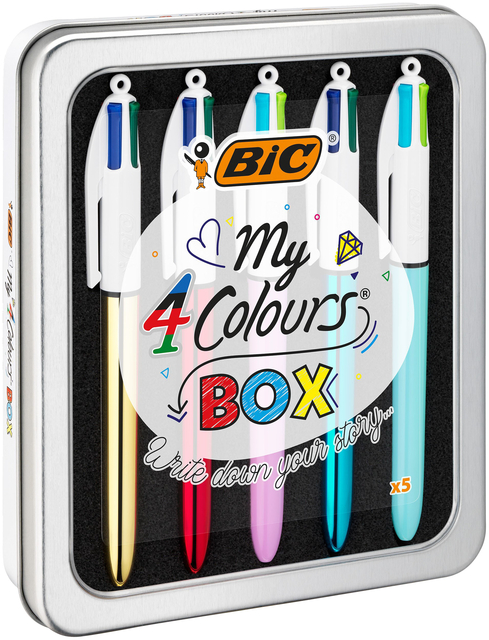 BALPEN BIC 4KLEUREN MY BIC IN BLIK M