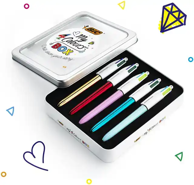 BALPEN BIC 4KLEUREN MY BIC IN BLIK M