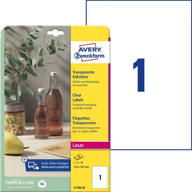 ETIKET AVERY L7784-25 210X297MM