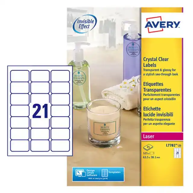 ETIKET AVERY L7782-25 63.5X38.1MM TR