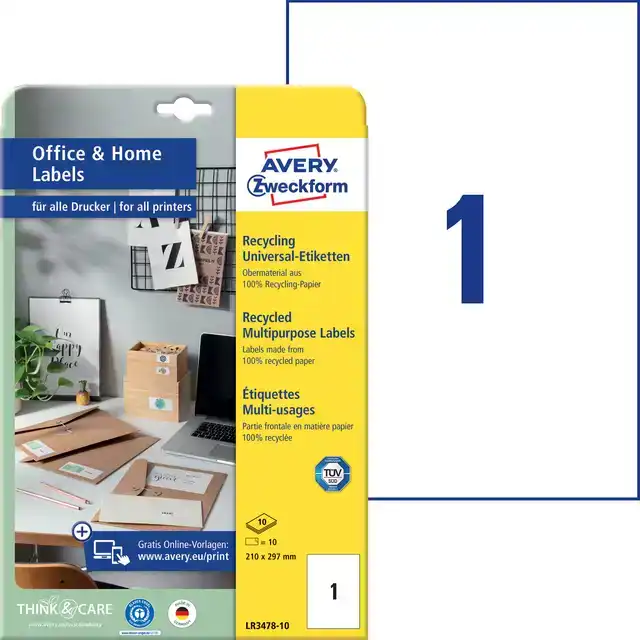 ETIKET AVERY LR3478-10 210X297MM