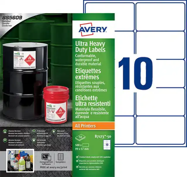 ETIKET AVERY B7173-50 99X57MM POLYESTER