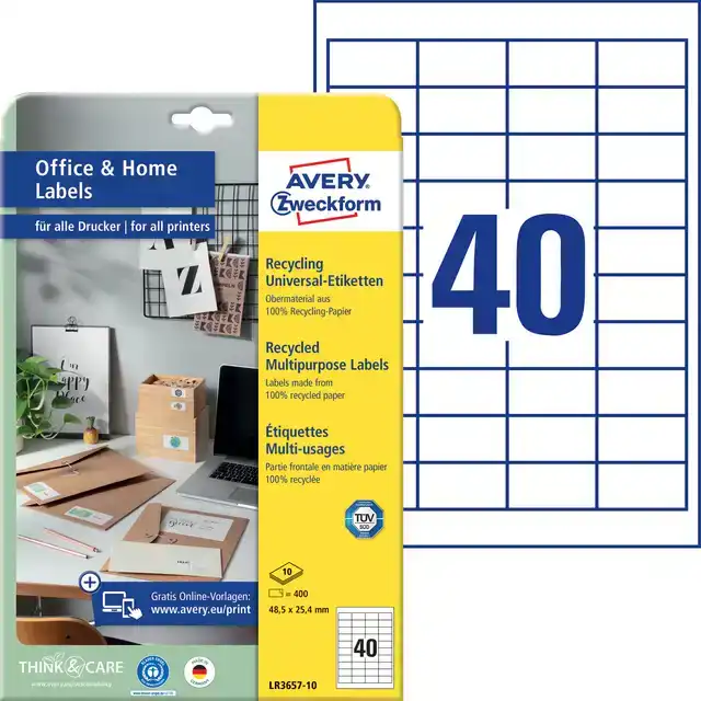 ETIKET AVERY LR3657-10 48.5X25.4