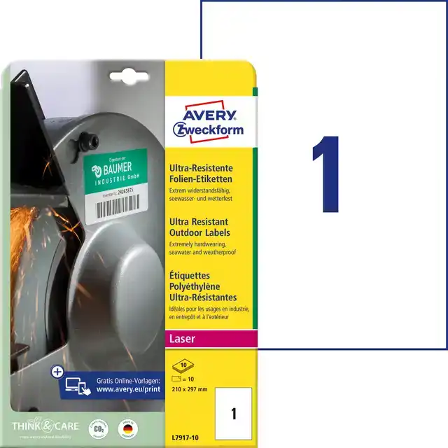 ETIKET AVERY L7917-10 210X297MM