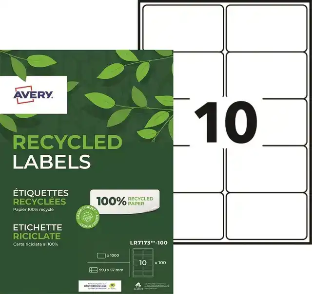 ETIKET AVERY LR7173-100 99.1X57