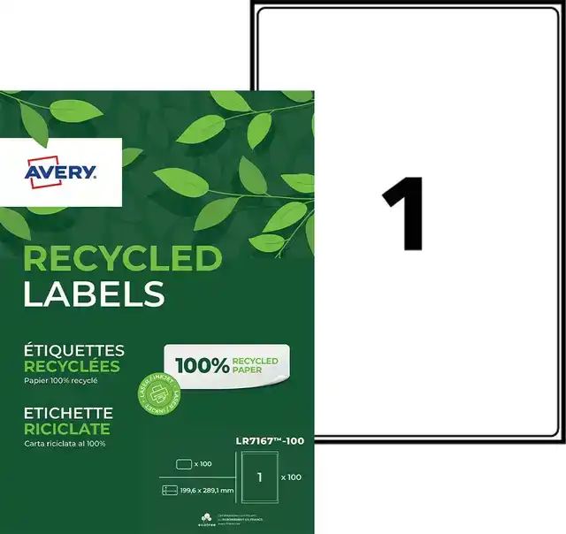 ETIKET AVERY LR7167 199.6X289.1