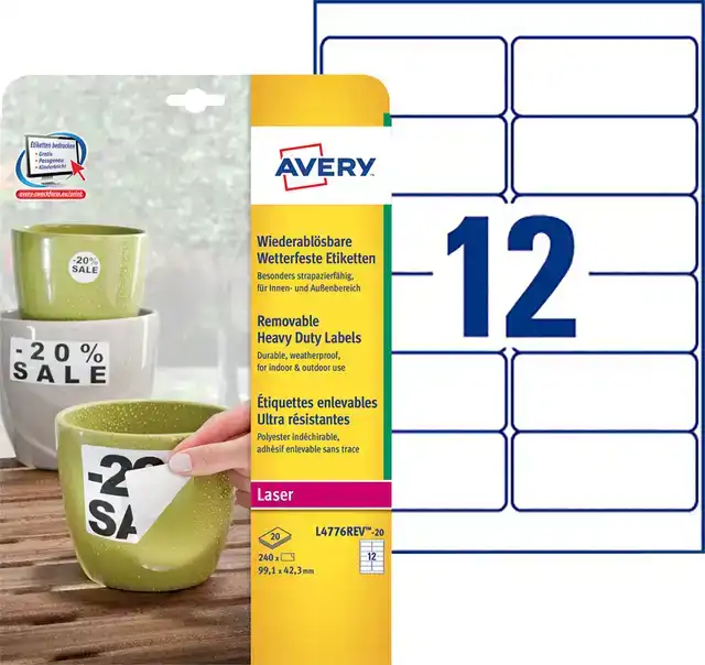 ETIKET AVERY L4776REV-20 99.1X42.3MM