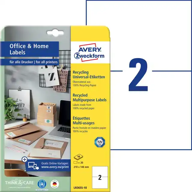 ETIKET AVERY LR3655-10 210X148MM