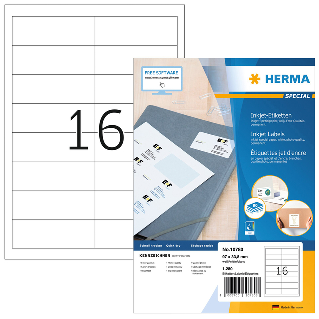 ETIKET HERMA 10780 97X33.8MM WIT