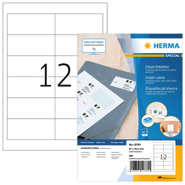 ETIKET HERMA 10781 97X42.3MM WIT