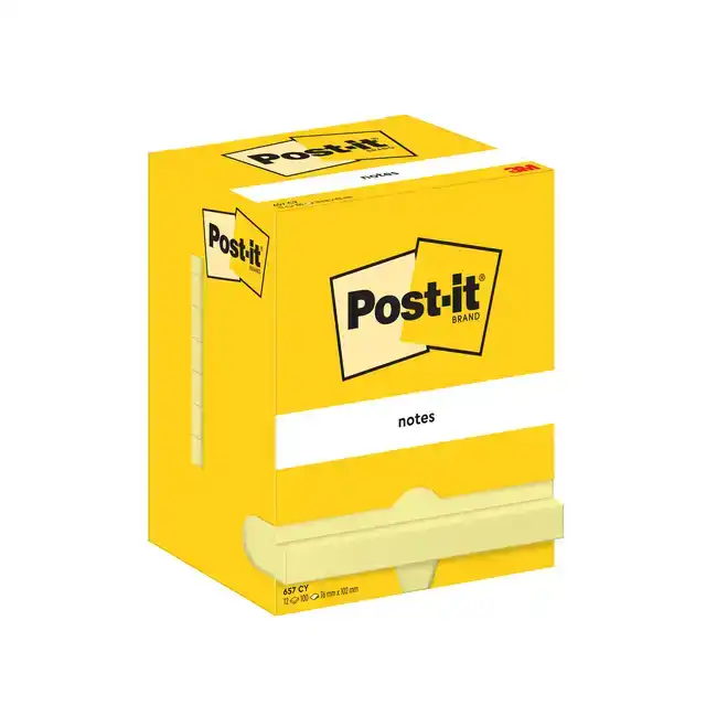 MEMOBLOK POST-IT 657 76X102MM GEEL