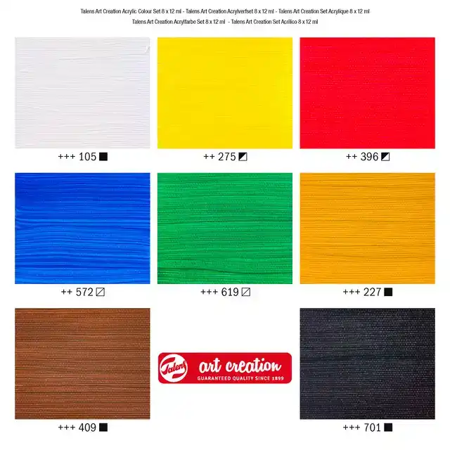 ACRYLVERF TAC 12ML SET 8 KLEUREN
