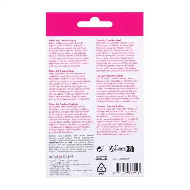 ACRYLVERF TAC 12ML SET 8 KLEUREN