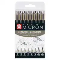 SAKURA PIGMA MICRON FINELINER SET 8