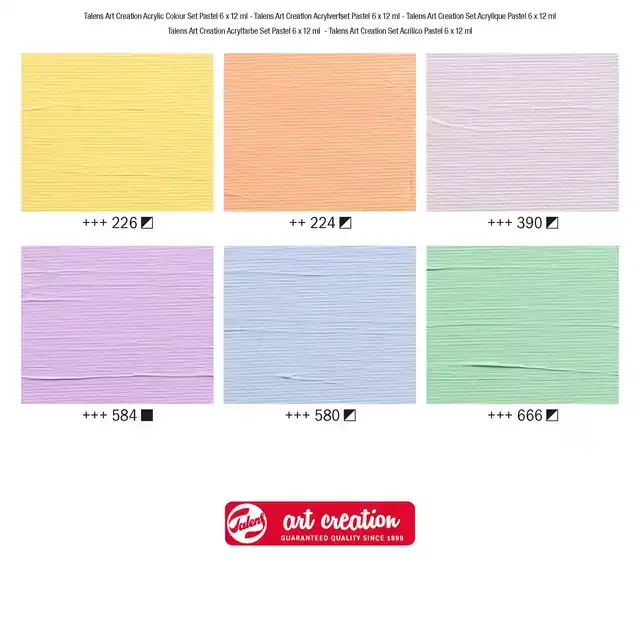 ACRYLVERF TAC PASTEL 12ML SET 6 KLEUREN