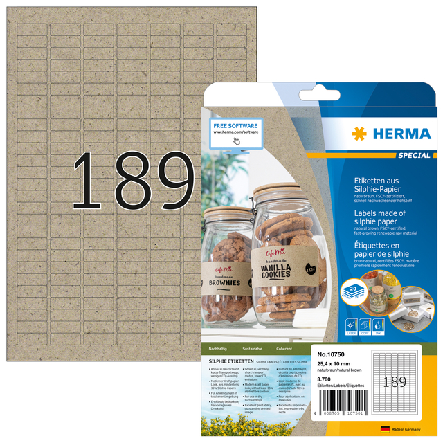 ETIKET HERMA 10750 25.4 X 10 MM SILPHIE