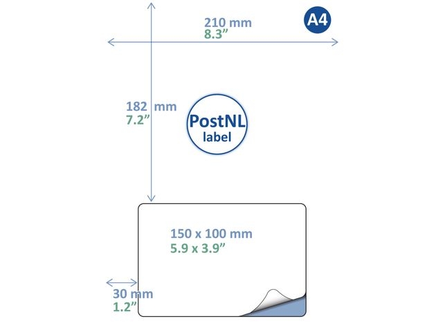 LABEL POSTNL IEZZY A4 1.000 150X100MM
