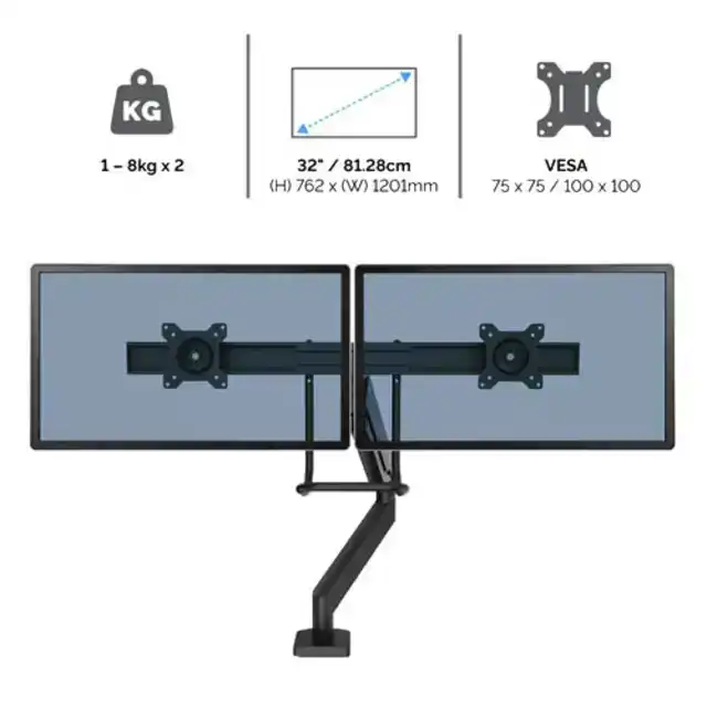 MONITORARM FELLOWES EPPA CROSSBAR WIT