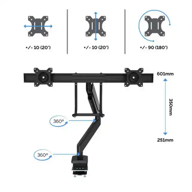 MONITORARM FELLOWES EPPA CROSSBAR WIT