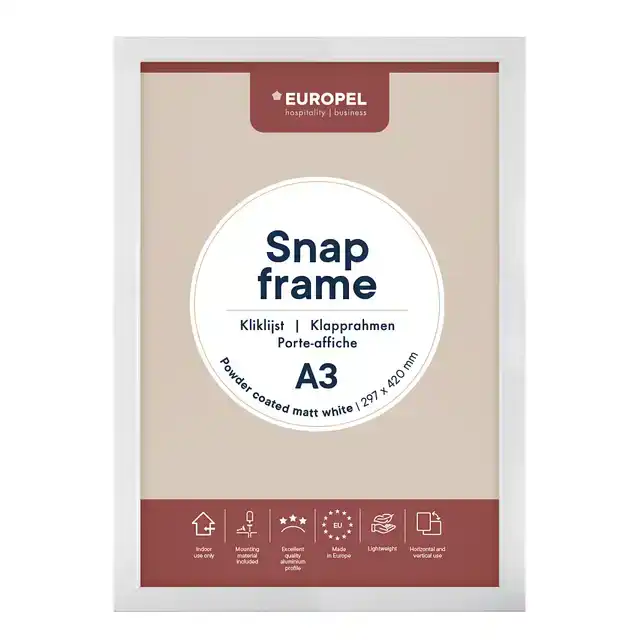 KLIKLIJST EUROPEL A3 25MM MAT WIT