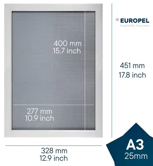 KLIKLIJST EUROPEL A3 25MM MAT WIT