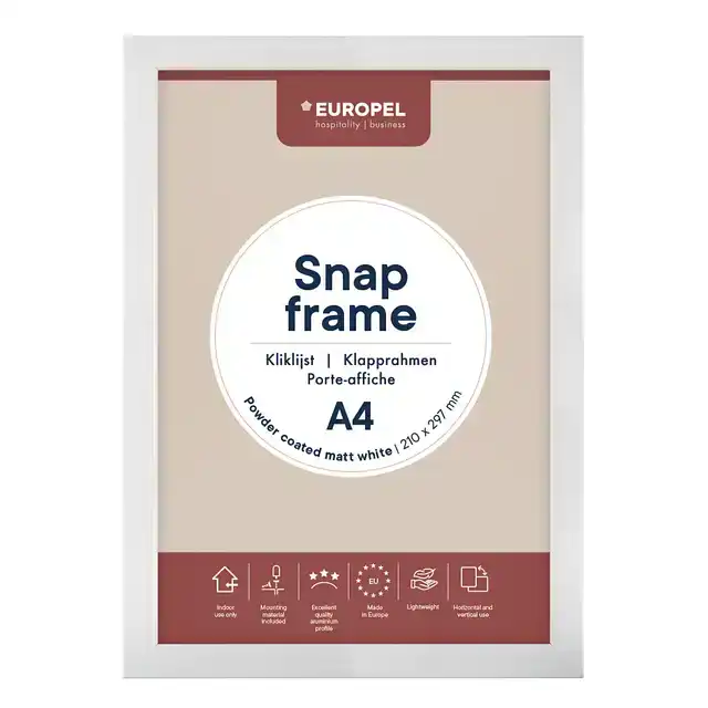 KLIKLIJST EUROPEL A4 25MM MAT WIT