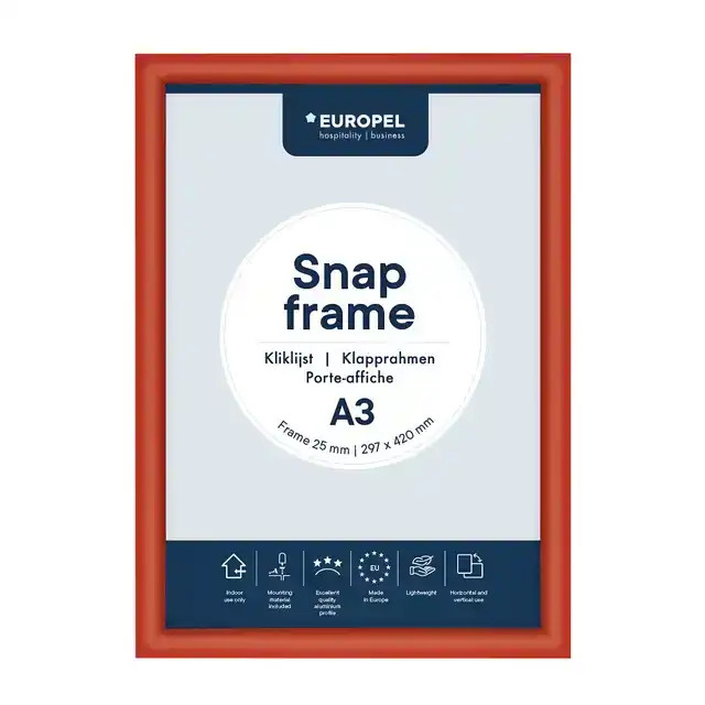 KLIKLIJST EUROPEL A3 25MM ROOD