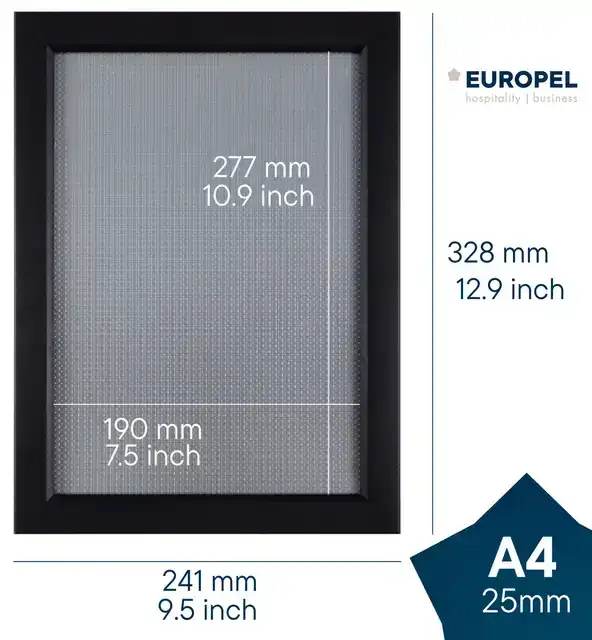 KLIKLIJST EUROPEL A4 25MM MAT ZWART