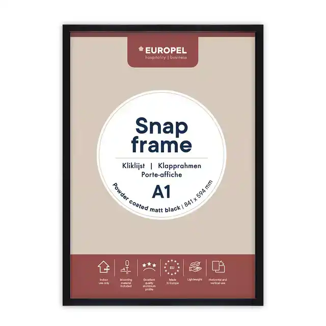 KLIKLIJST EUROPEL A1 25MM MAT ZWART