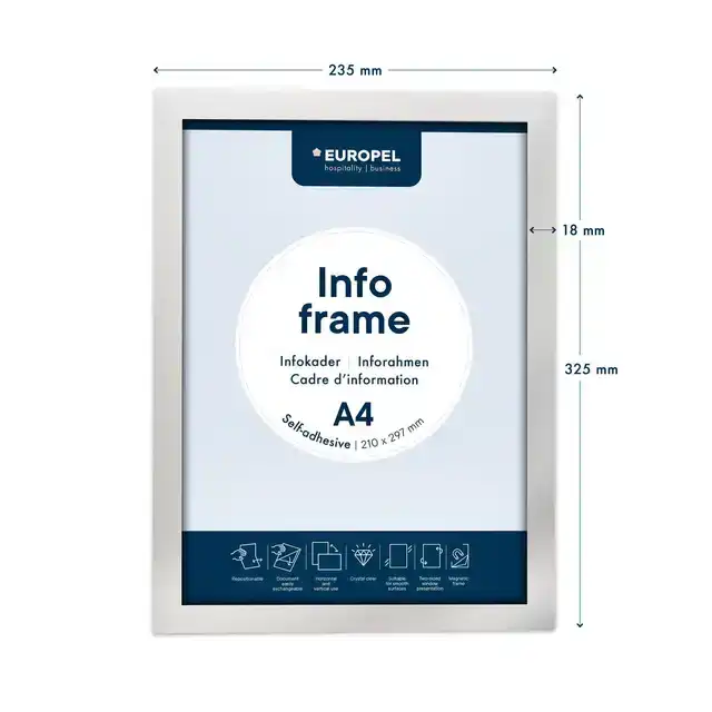 INFOKADER EUROPEL ZELFKLEVEND A4 ZILVER