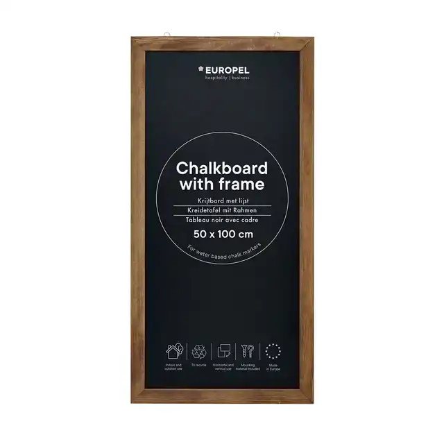 KRIJTBORD EUROPEL MET LIJST 50X100CM