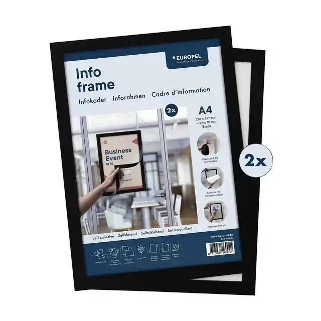 INFOKADER EUROPEL ZELFKLEVEND A4 ZWART