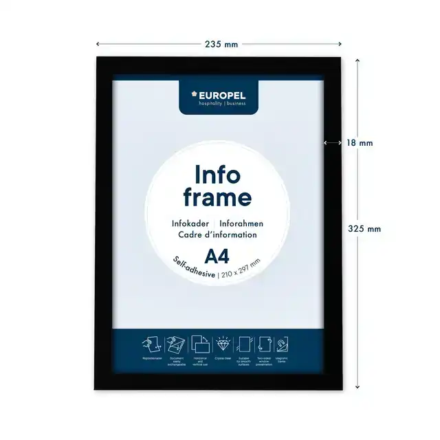 INFOKADER EUROPEL ZELFKLEVEND A4 ZWART