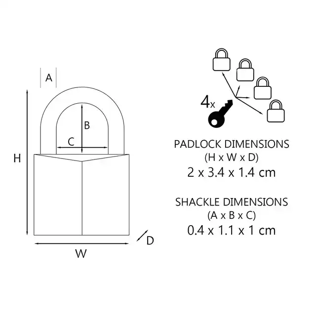 HANGSLOT MASTERLOCK 4 GELIJKSLUITEND