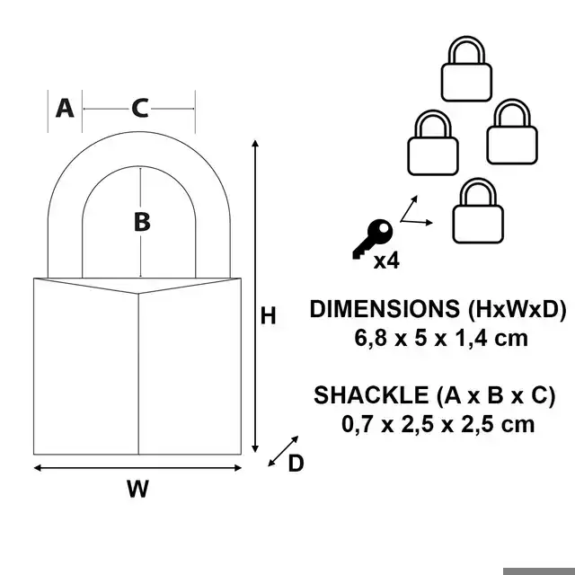 HANGSLOT MASTERLOCK 4 GELIJKSLUITEND