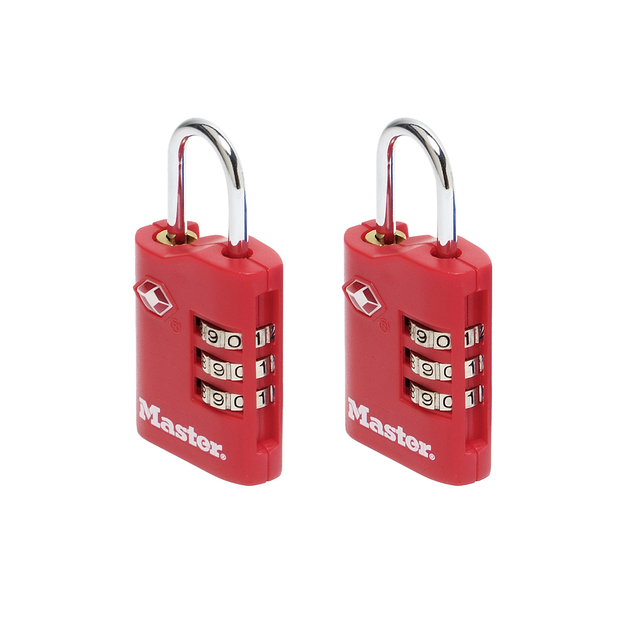HANGSLOT MASTERLOCK 3-CIJFER TSA SET