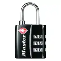 HANGSLOT MASTERLOCK 3-CIJFER TSA ZWART