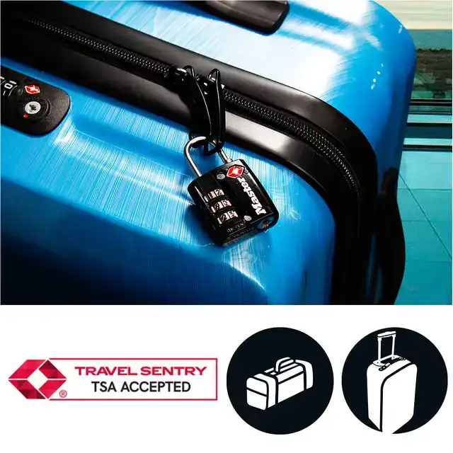 HANGSLOT MASTERLOCK 3-CIJFER TSA ZWART