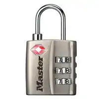 HANGSLOT MASTERLOCK 3-CIJFER TSA NIKKEL