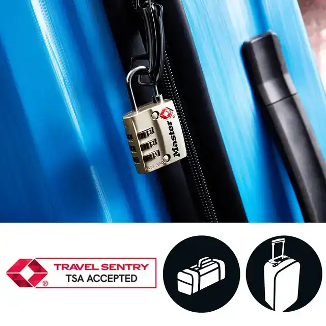HANGSLOT MASTERLOCK 3-CIJFER TSA NIKKEL